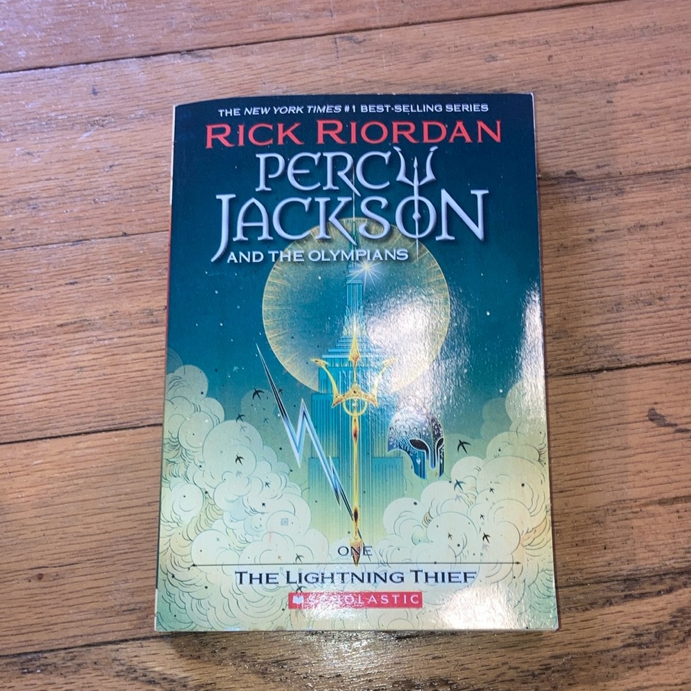 Scholastic Green and Blue Percy Jackson Book